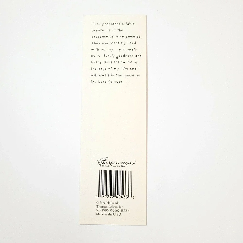 Vintage 90s Psalm 23 Bookmark cottagecore Jone Hallmark- 1990s Thomas Nelson 535